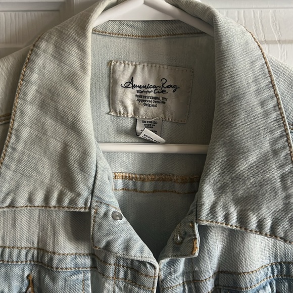 Distressed American Rag Sleeveless Jean Top/Jacket - Picture 2 of 4